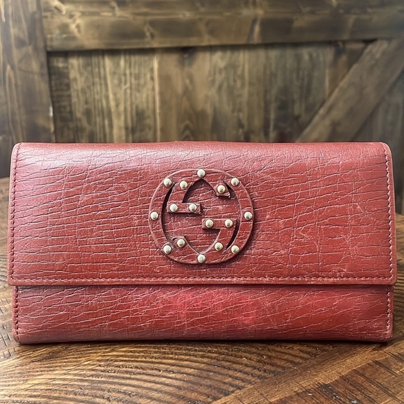 GUCCI CalfskinSoho Studded Wallet - Picture 2 of 15